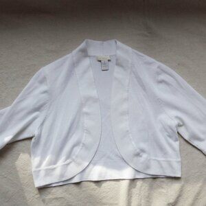 Chico’s Women 1 White Three Quarter Sleeve Shrug